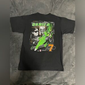 Danica Race Car Anvil Black T-Shirt with Green and Orange Graphic